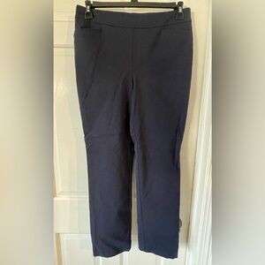 CHICOS Pull On Navy Blue Pants Trouser Career Dress Size 1 (8) Regular Stretch